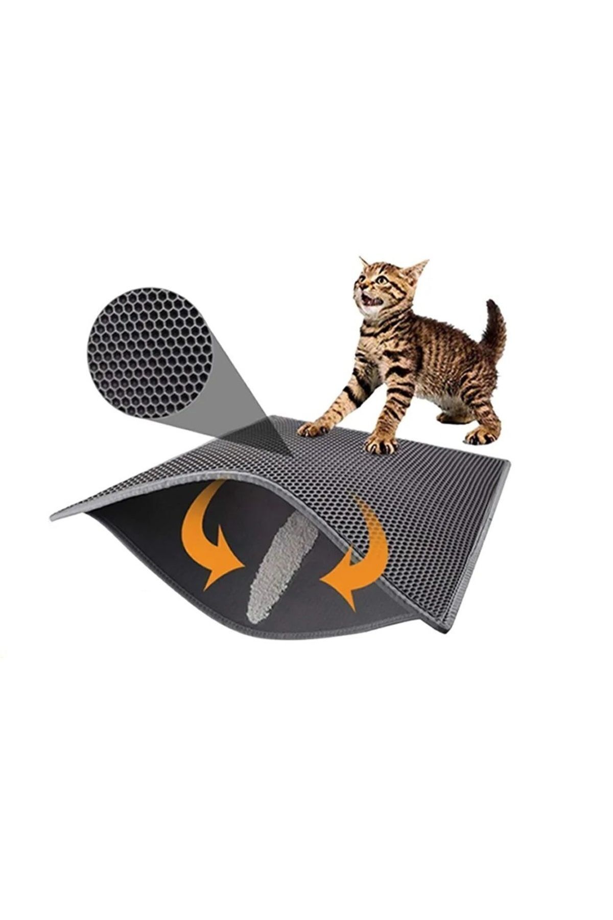 Elekli Kedi Tuvalet Önü Kedi Paspası Gri