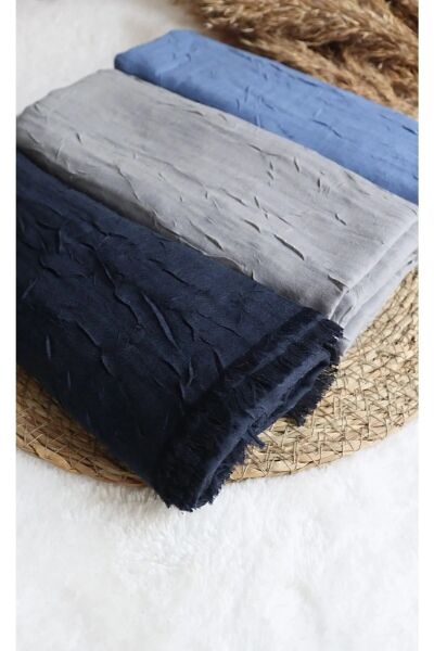 Bambu Kraş Şal 3’lü Set Lacivert, Mavi,gri