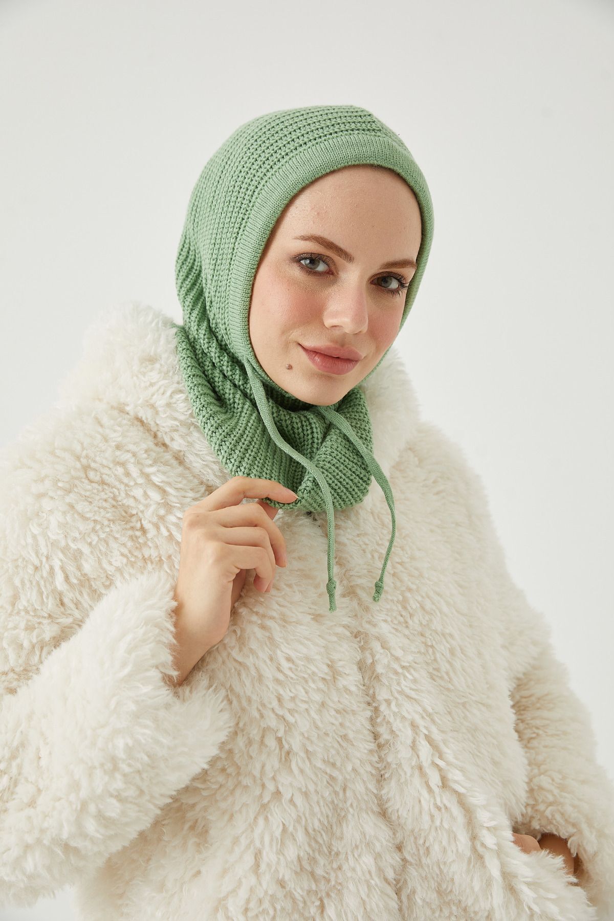 Balaclava Triko Başlık Küf Yeşili