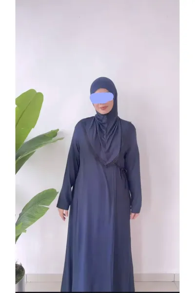 Pamuk Viskon Yandan Bağlamalı Namaz Elbisesi
