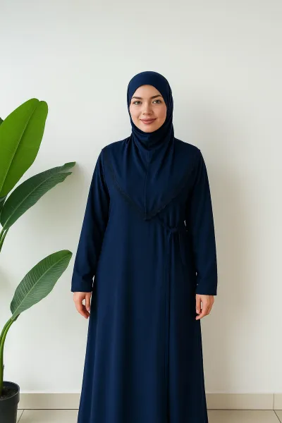 Pamuk Viskon Yandan Bağlamalı Namaz Elbisesi