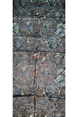 Premium Etnik Tibet Desenli Vual Ipek Cardion Şal Siyah