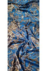 Premium Etnik Tibet Desenli Vual Ipek Cardion Şal Kahve-syh