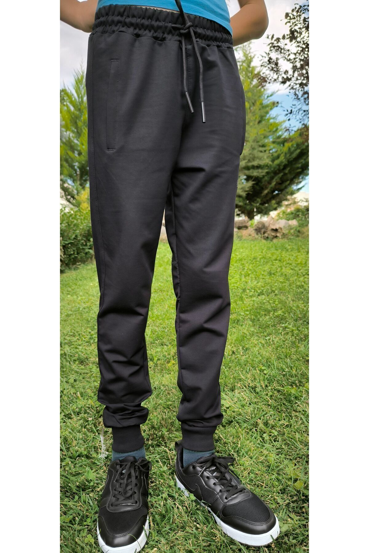 Unisex Lastikli Fermuarlı Cepli Eşofman Altı