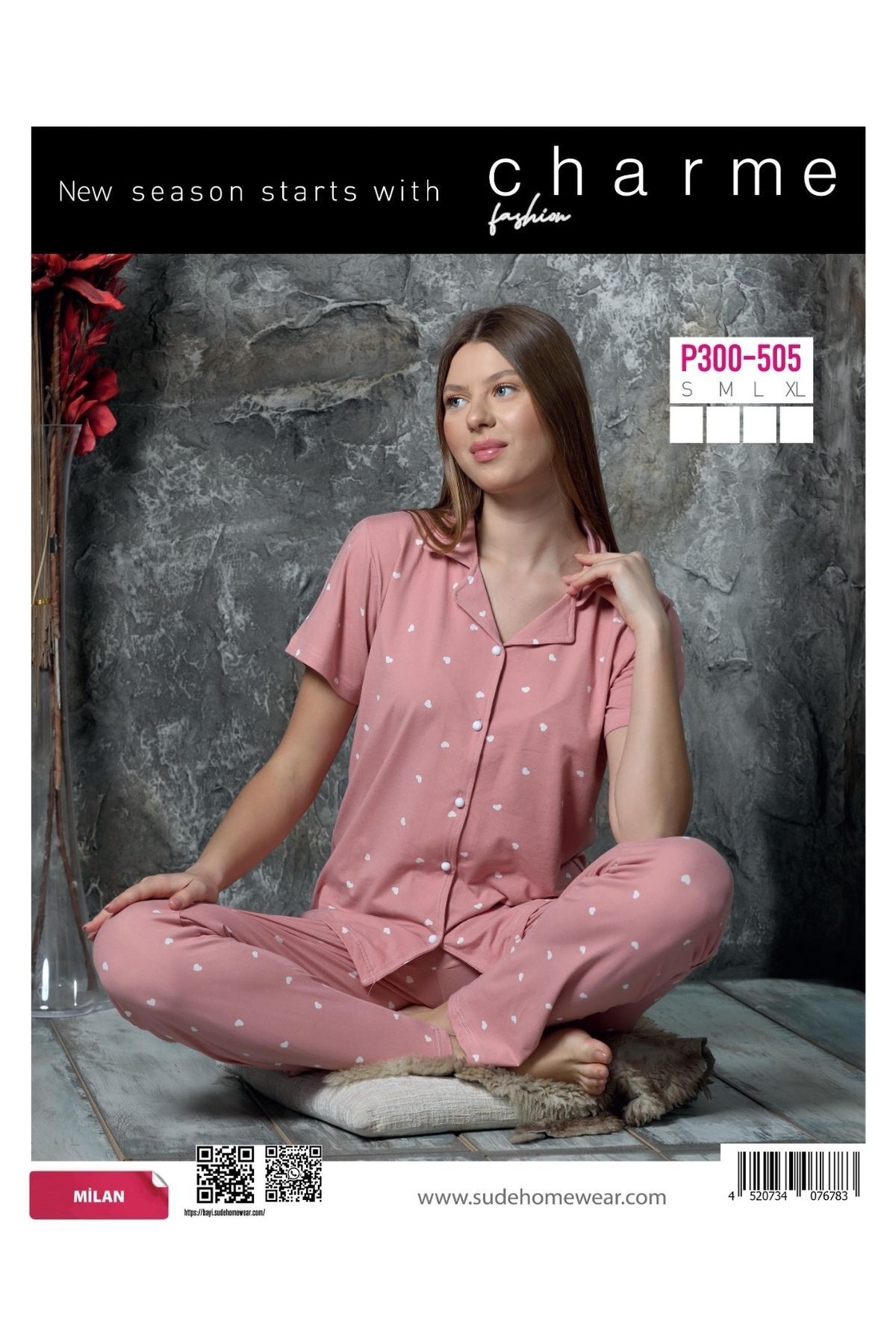 BABİ SHOP MİLAN  GENÇ GÖMLEK K.KOL PİJAMA TAKIMI