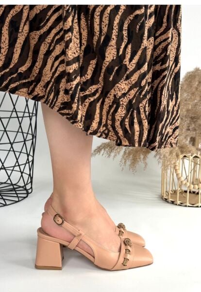 Elliy Nude Cilt Topuklu Ayakkabı