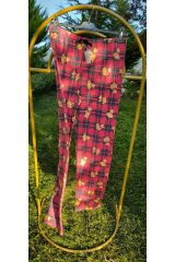 Ayıcıklı Ekose Desenli Premium Kalite Viskon Pijama Altı Kadın