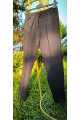 Beli Lastikli Cepli Kordonlu Önü Nervür Dikişli Unisex Eşofman Altı