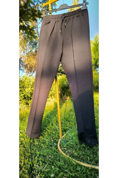 Beli Lastikli Cepli Kordonlu Önü Nervür Dikişli Unisex Eşofman Altı