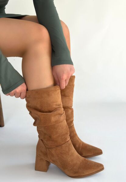 Titen Taba Süet Körüklü Çizme