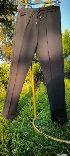 Beli Lastikli Cepli Kordonlu Önü Nervür Dikişli Unisex Eşofman Altı Lacivert