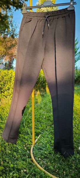 Beli Lastikli Cepli Kordonlu Önü Nervür Dikişli Unisex Eşofman Altı Lacivert