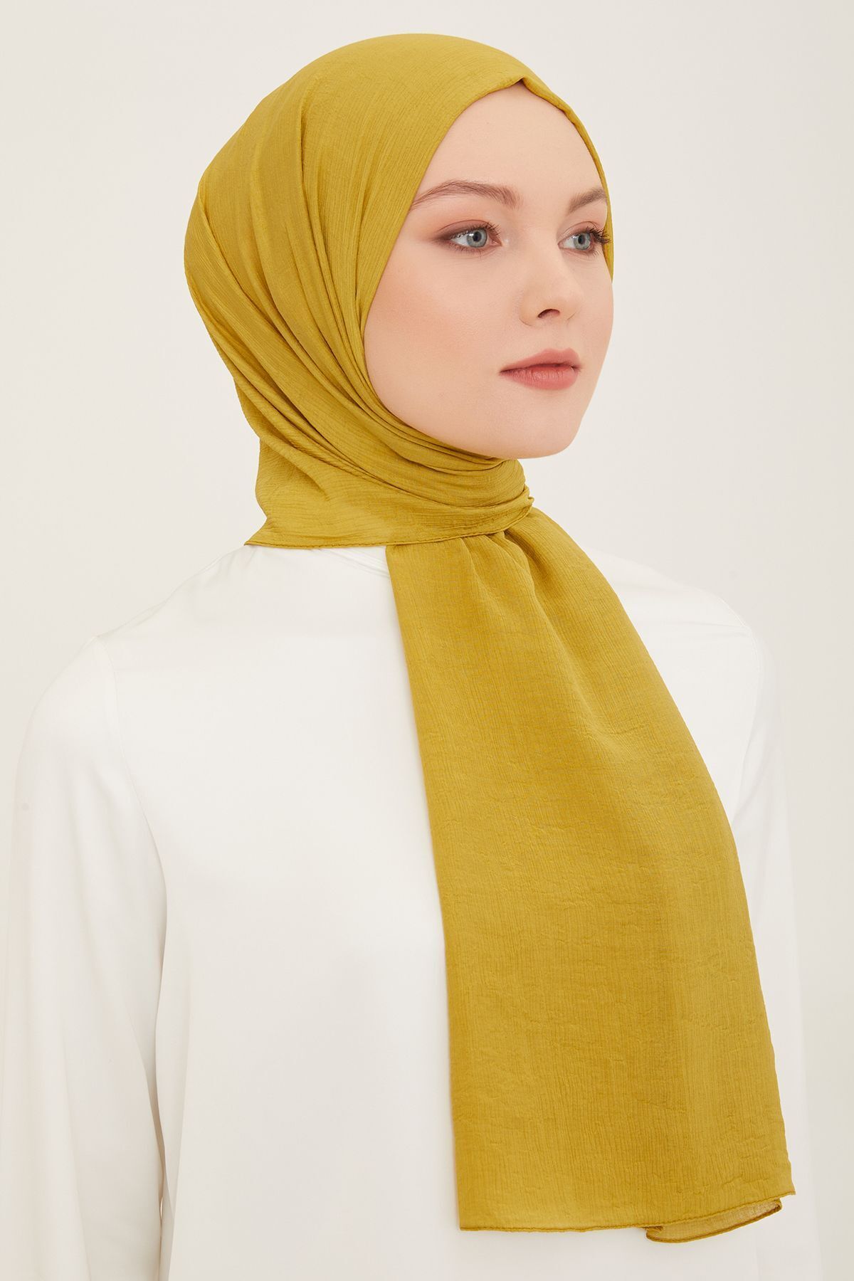 Armine Trend Woody Düz Pamuklu Şal Kadın Tesettür Hijab OLİV YEŞİL