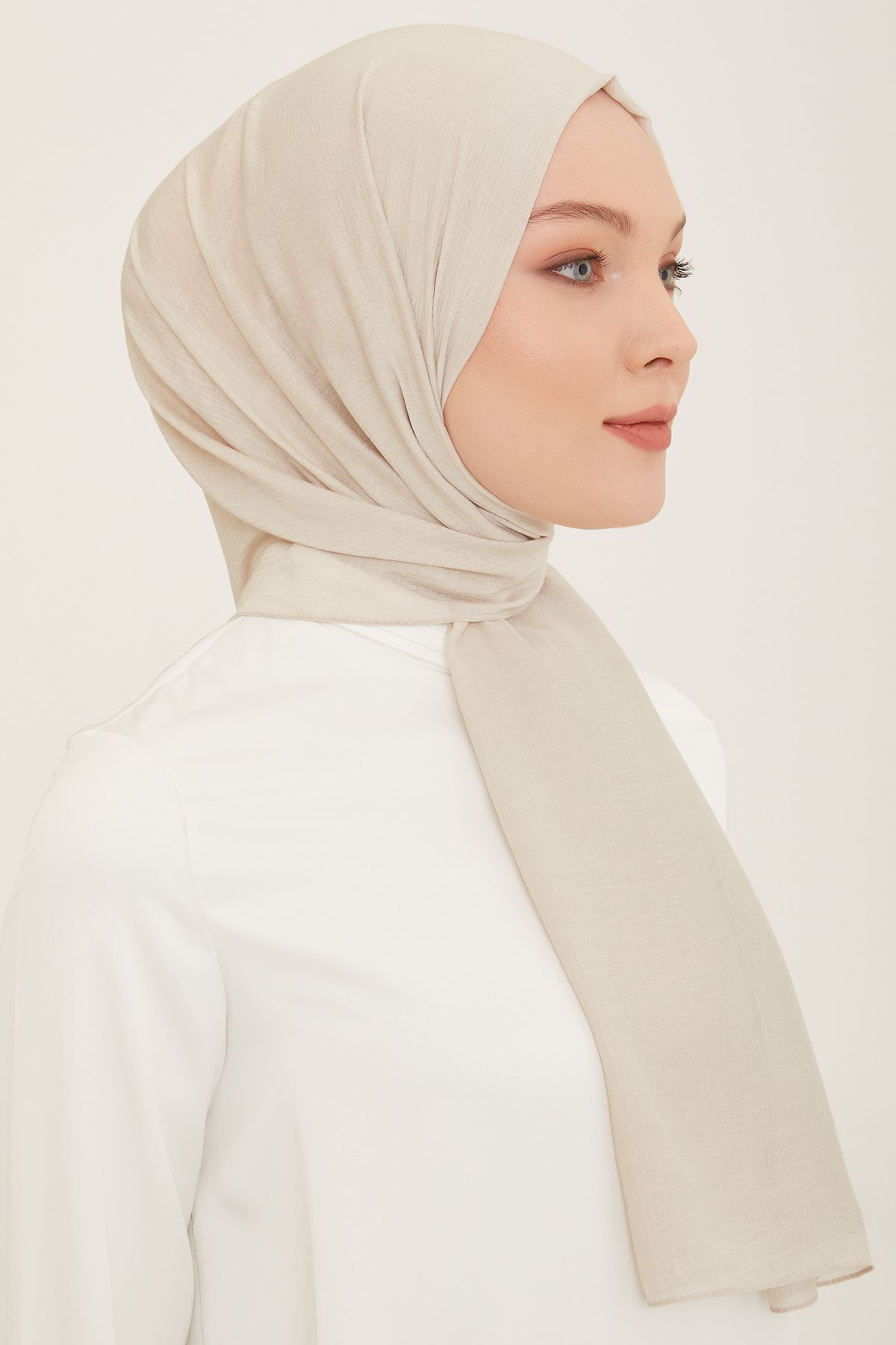 Armine Trend Woody Düz Pamuklu Şal Kadın Tesettür Hijab TAŞ