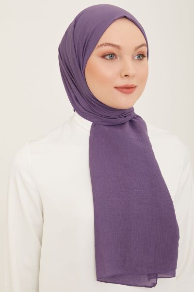 Armine Trend Woody Düz Pamuklu Şal Kadın Tesettür Hijab MOR