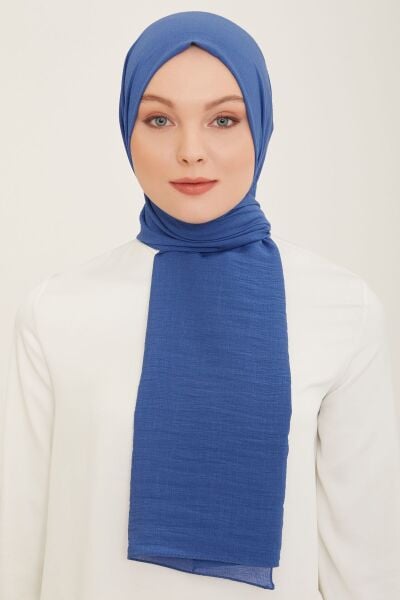 Armine Trend Woody Düz Pamuklu Şal Kadın Tesettür Hijab İNDİGO