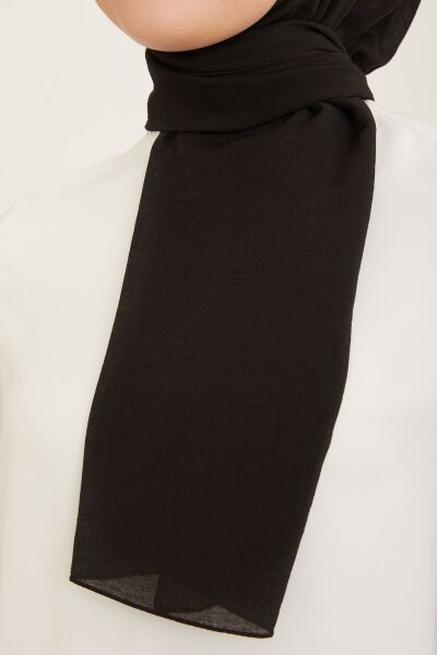 Armine Trend Woody Düz Pamuklu Şal Kadın Tesettür Hijab SİYAH