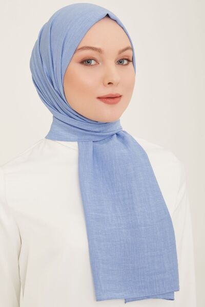 Armine Trend Woody Düz Pamuklu Şal Kadın Tesettür Hijab MAVİ
