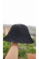 Örgü Hasır Bucket Kadın Şapka