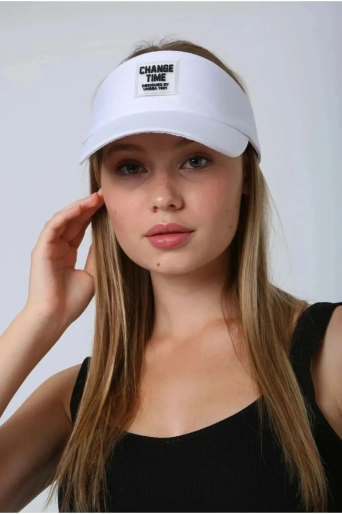 Unisex Spor Vizör Tenis Siperlik Şapka Uv Korumalı Pamuklu Arkası Cırtlı Ayarlanabilir