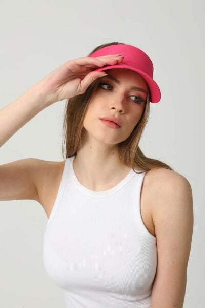 Unisex Spor Vizör Tenis Siperlik Şapka Uv Korumalı Pamuklu Arkası Cırtlı Ayarlanabilir