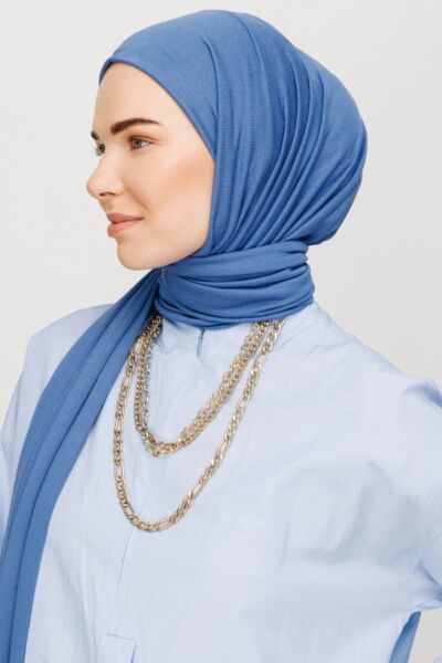 Tesettür Hijab Penye Şal indigo