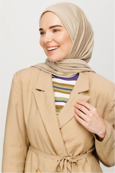 Tesettür Hijab Penye Şal KREM