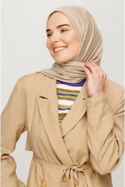 Tesettür Hijab Penye Şal KREM