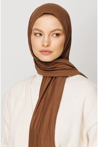 Tesettür Hijab Penye Şal Tarçın