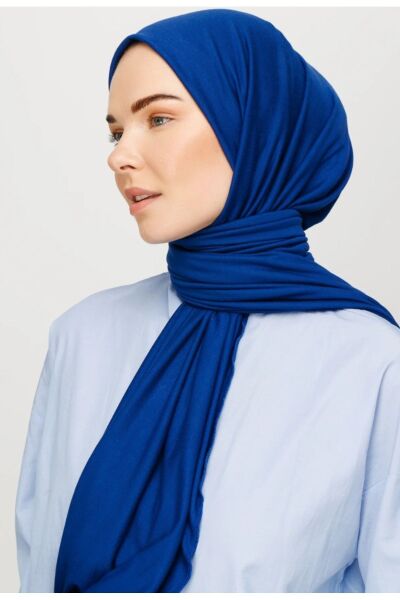 Tesettür Hijab Penye Şal Saks Mavi
