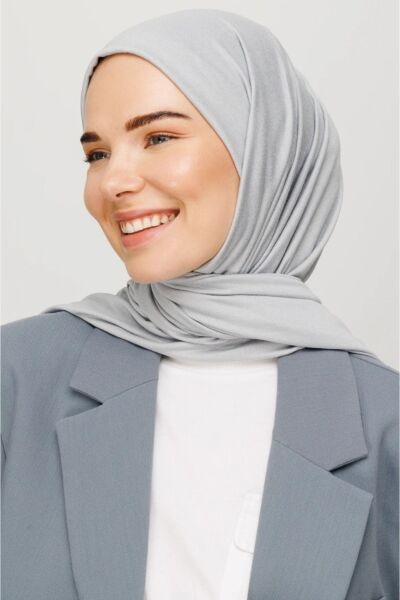 Tesettür Hijab Penye Şal Gümüş