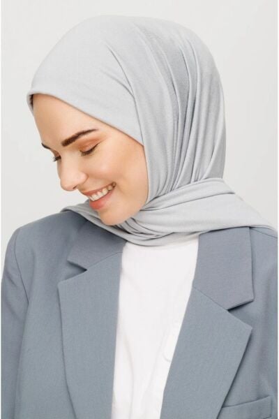 Tesettür Hijab Penye Şal Gümüş