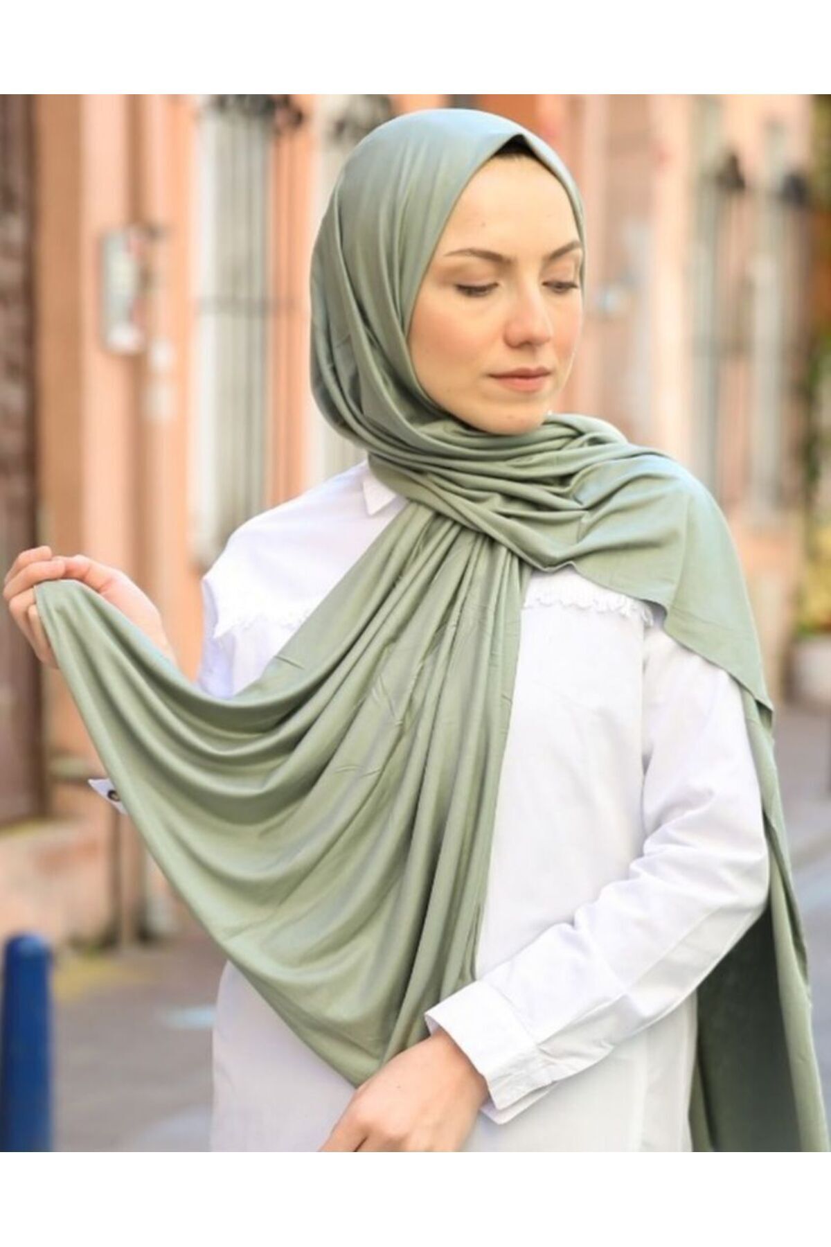 Tesettür Hijab Penye Şal Küf Yeşili