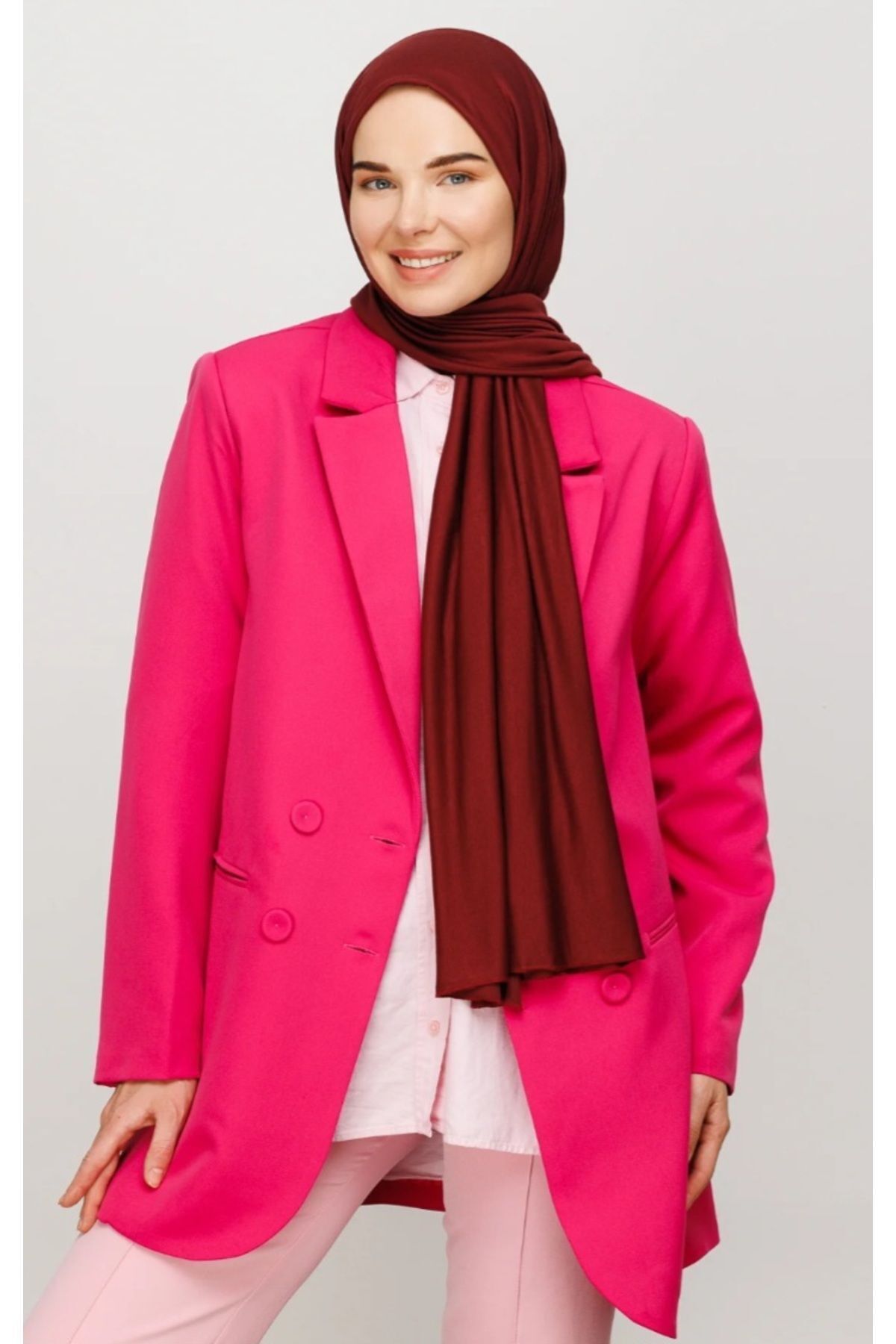 Tesettür Hijab Penye Şal Bordo