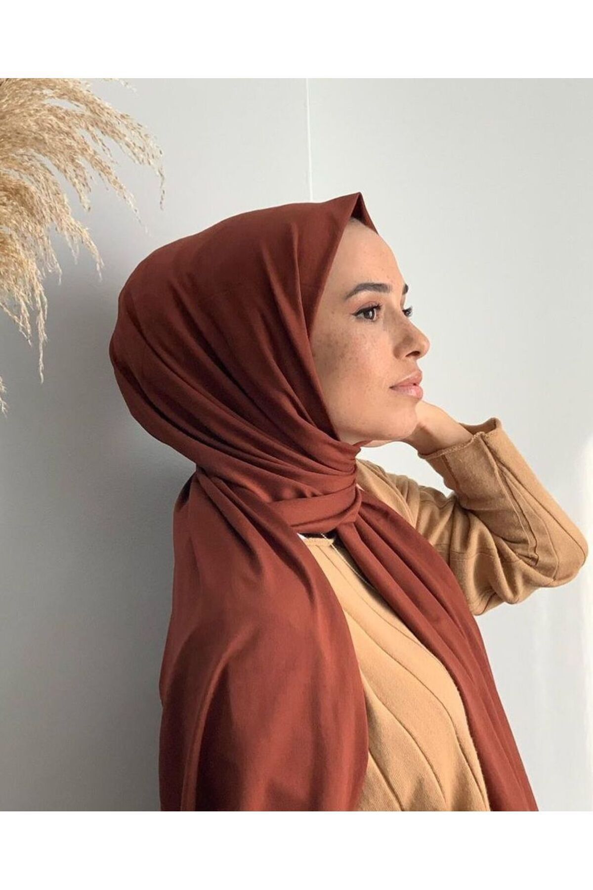 Tesettür Hijab Penye Şal Kiremit