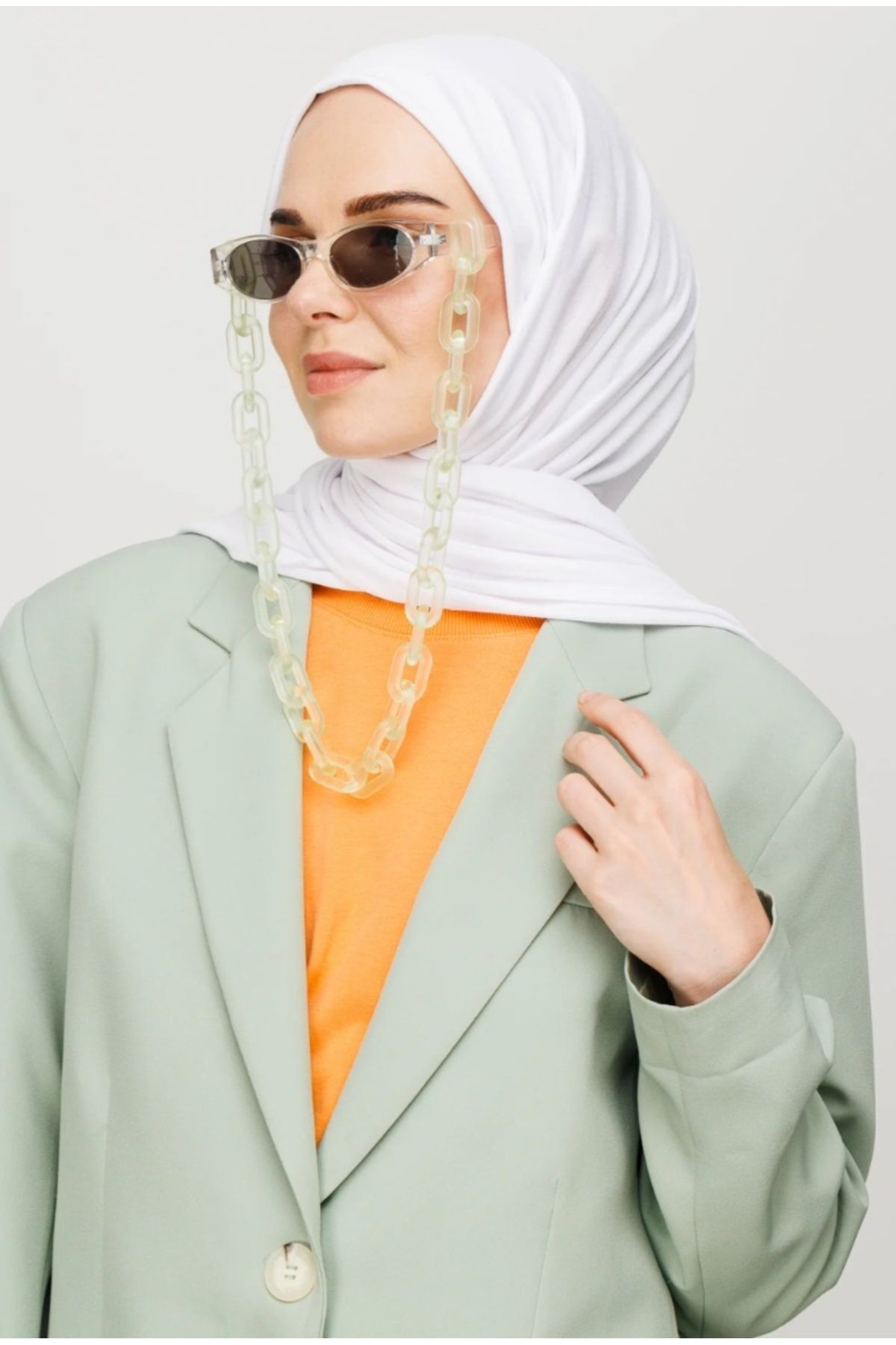 Tesettür Hijab Penye Şal Beyaz