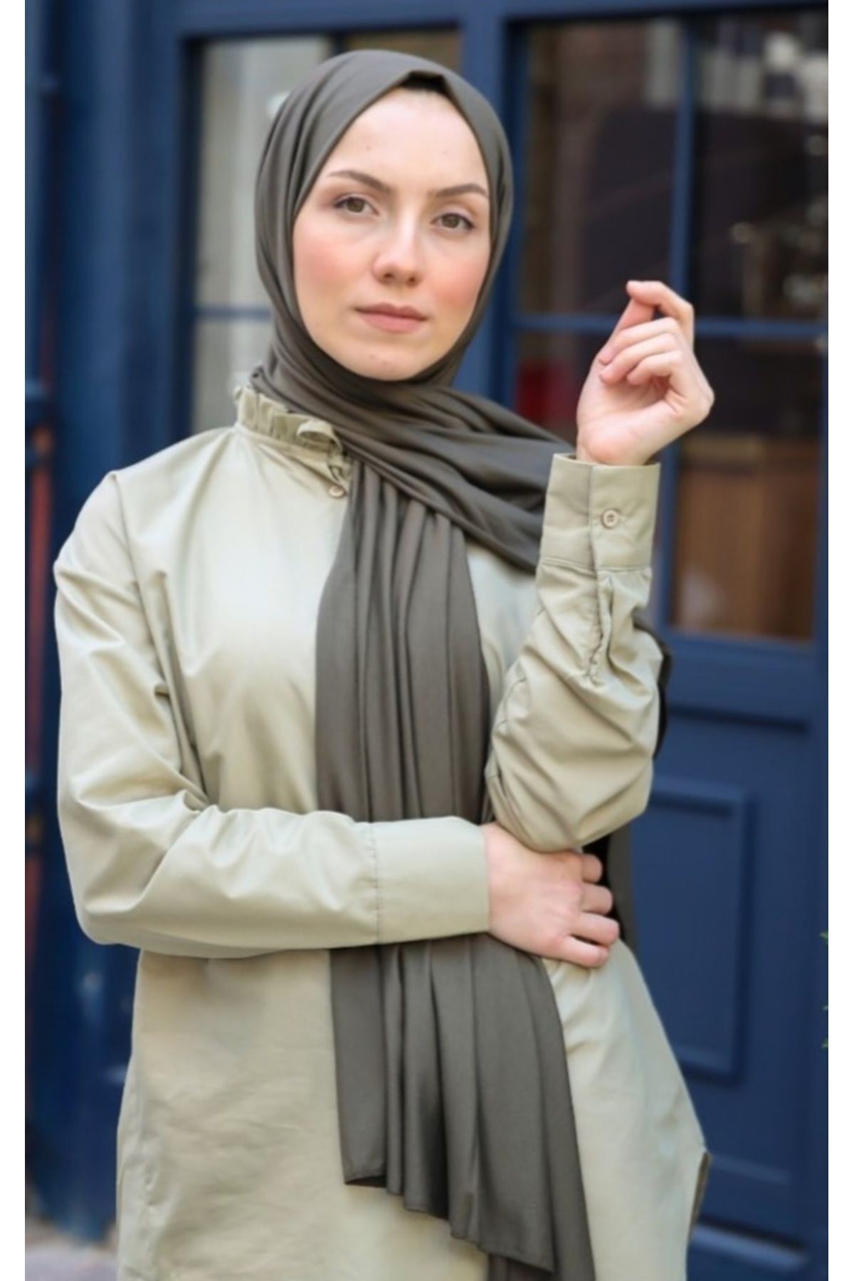 Tesettür Hijab Penye Şal Haki