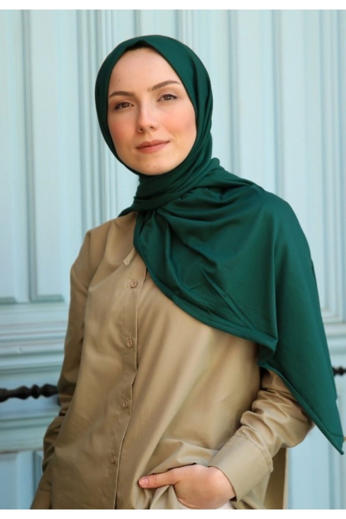 Tesettür Hijab Penye Şal Zümrüt
