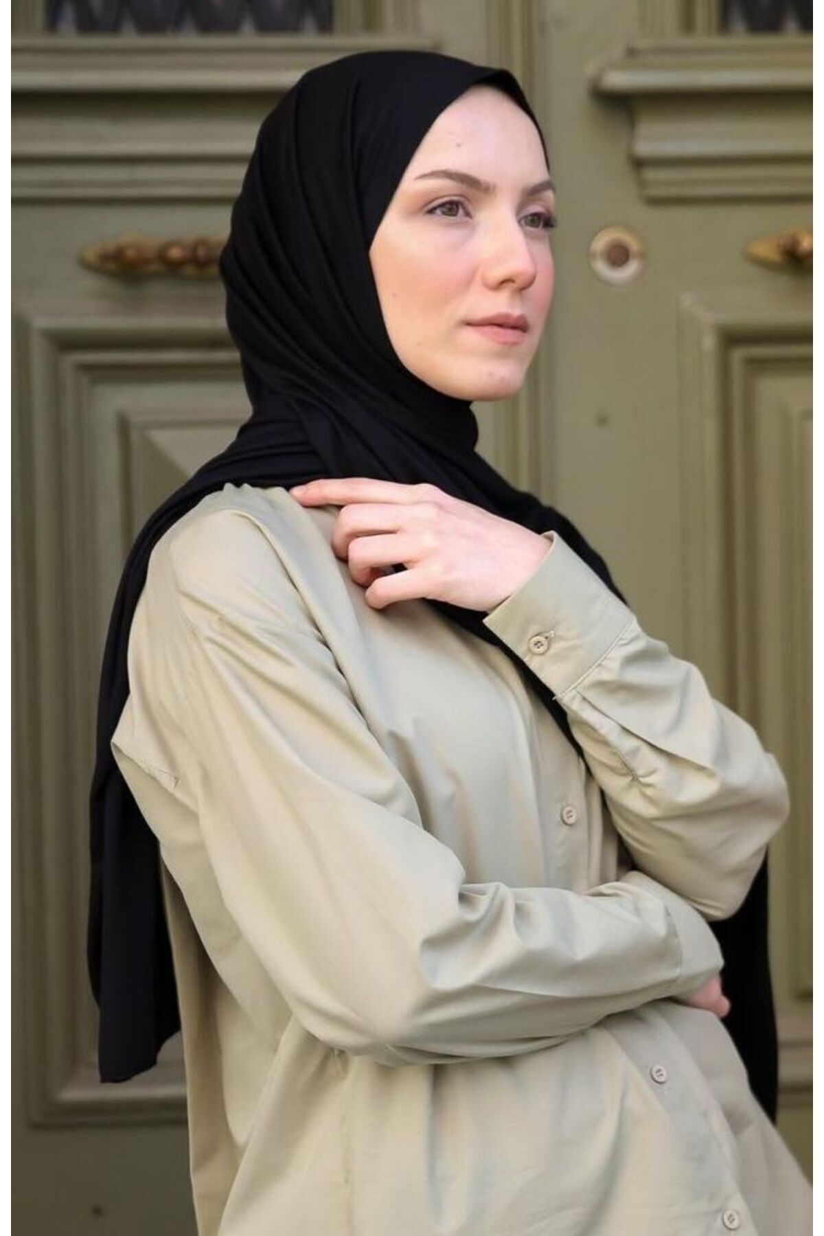 Tesettür Hijab Penye Şal Siyah
