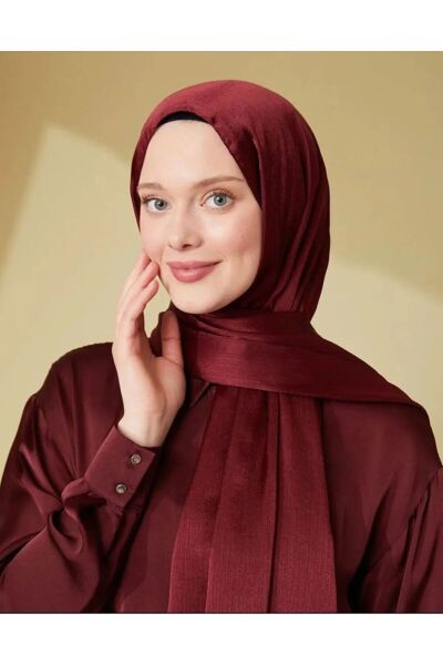 Tesettür Hijab Janjan Abiye Saten Dokulu Vual İpek Şal