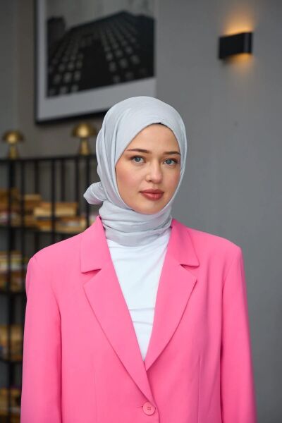 Tesettür Hijab Janjan Abiye Saten Dokulu Vual İpek Şal