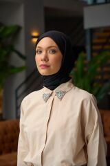 Tesettür Hijab Janjan Abiye Saten Dokulu Vual İpek Şal