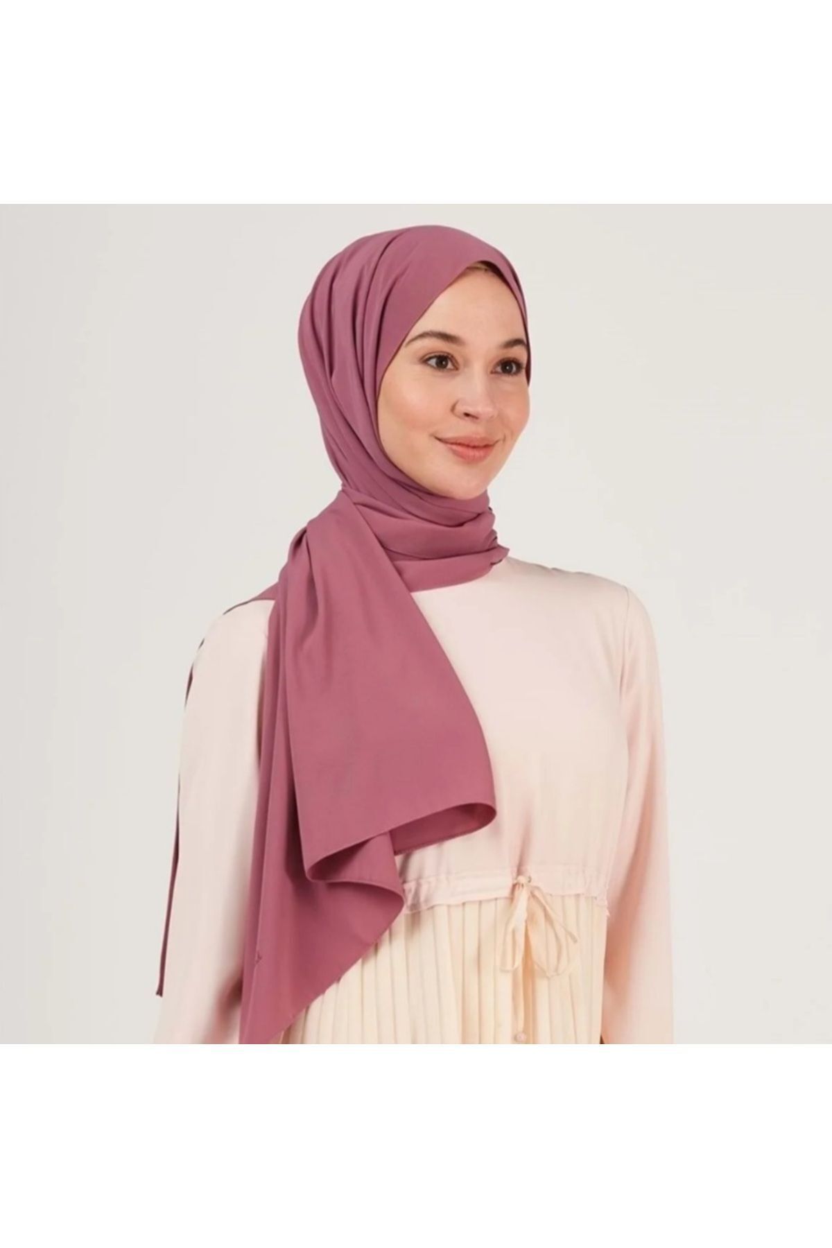 Tesettür Hijab Medine İpeği Şal Rose