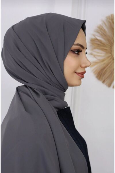 Tesettür Hijab Medine İpeği Şal Antrasit