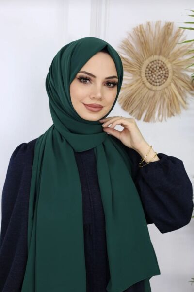 Tesettür Hijab Medine İpeği Şal Zümrüt