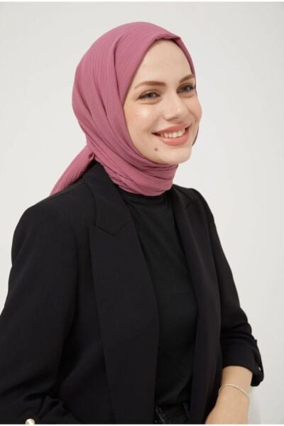 Kadın Tesettür İpeksi Krinkıl Şal*ROSE