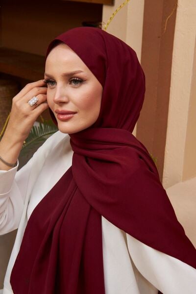 Tesettür Hijab Medine Ipeği Şal*bordo