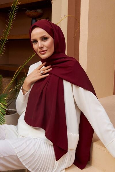 Tesettür Hijab Medine Ipeği Şal*bordo