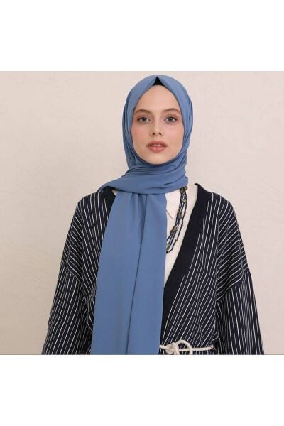 Tesettür Hijab Medine Ipeği Şal*mavi
