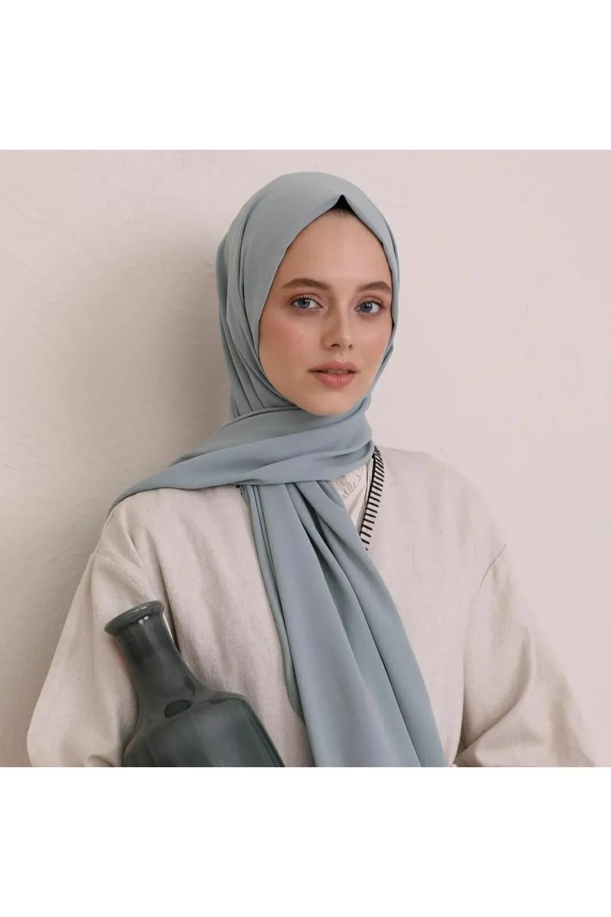 FRESCO SCARFS Tesettür Hijab Medine İpeği Şal SU YEŞİLİ